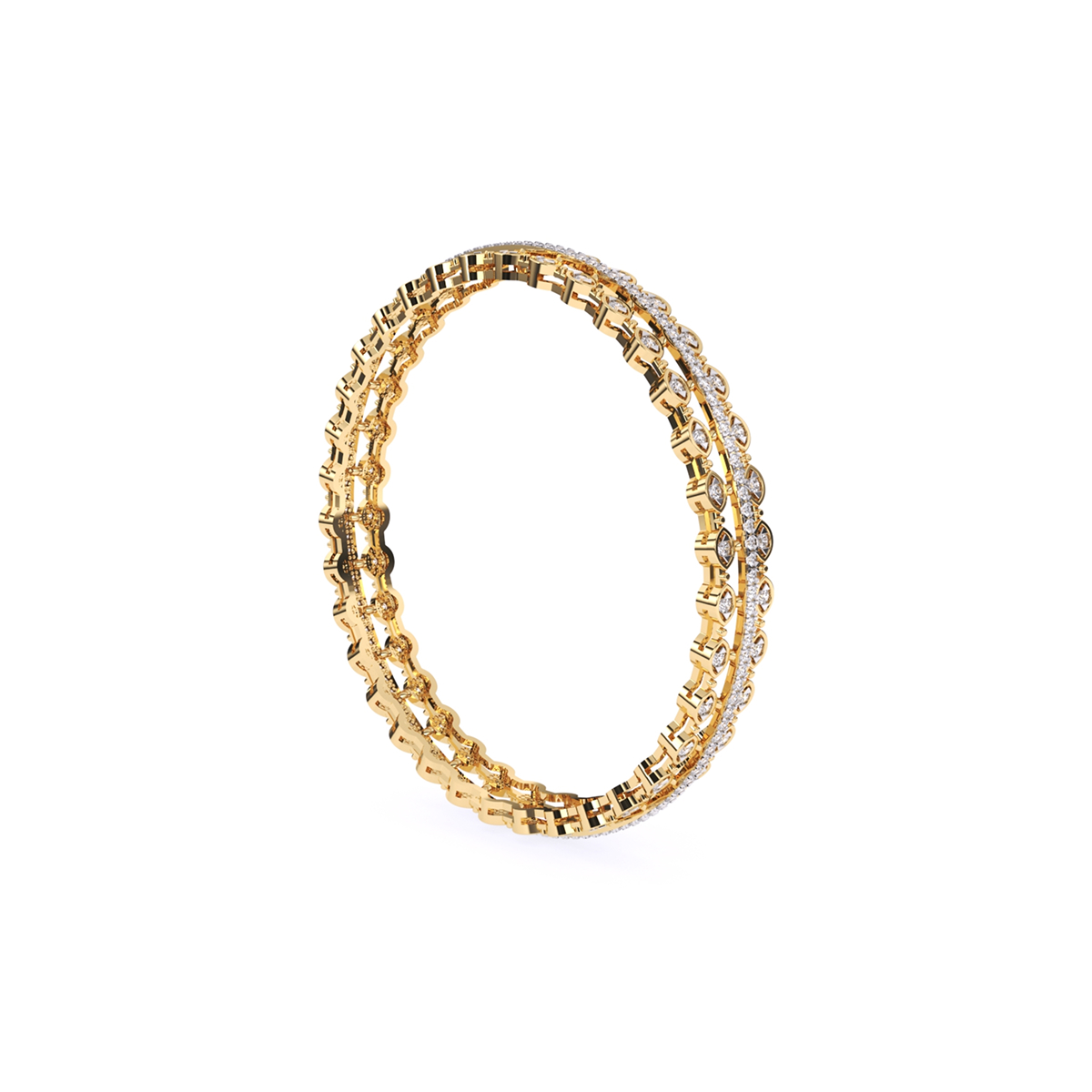Round Brilliant Cut Lab Grown Diamond Bangle